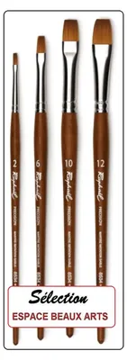 Flachpinsel-Set, 4-teilig, Größen 2, 6, 10, 12, Kunstfaser