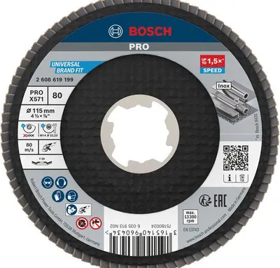 Productafbeelding van PRO X571 schijf voor haakschuurmachine, X-Lock, 115 mm, korrelgrootte K80