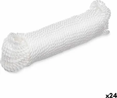 Obrázek produktu pro Šňůra na prádlo z bílého plastu 20 m (24 kusů)