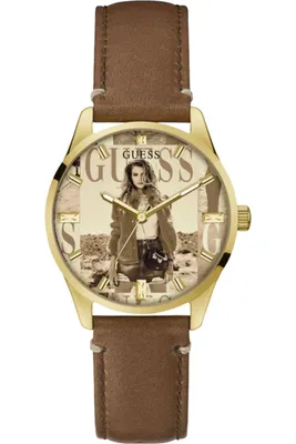 Produktbild von Guess GW0290L1 Damen-Armbanduhr, Edelstahl-Gehäuse, Leder-Armband