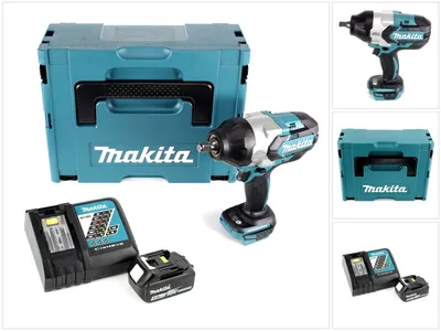 Immagine prodotto di Avvitatore a impulsi a batteria Makita DTW 1002 RT1J 1/2" 18V 1000Nm brushless + 1x batteria ricaricabile 5.0Ah + caricabatterie + Makpac