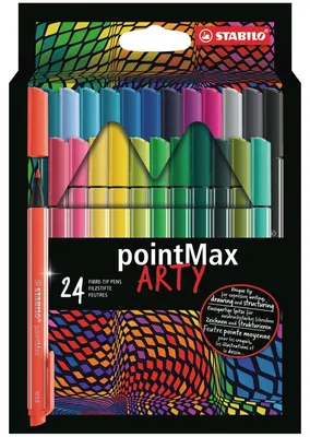 Zdjęcie produktu dla STABILO 488/24-2-20 Długopisy z końcówką fibrową STABILO pointMax ARTY, pudełko 24 szt