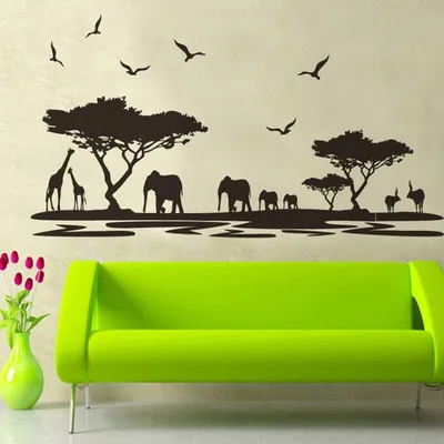 Produktbild von Wandsticker Tiere Safari Afrika - 160 x 75 cm