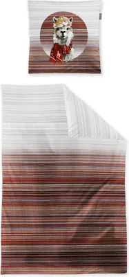 Produktbild von Irisette Flausch-Baumwolle Bettwäsche-Garnitur Zobel 8556  Farbe rot  135x200+80x80cm