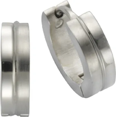 Produktbild von F Creolen Edelstahl 1,3cm grau 346010036