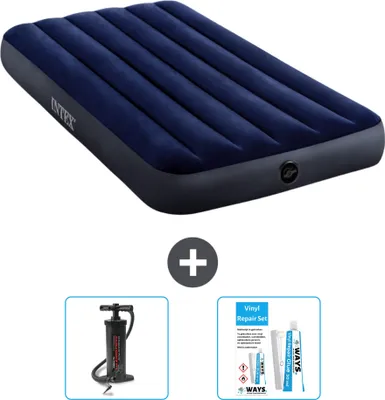 Produktbild von Intex Luftbett – 1 Person – 99 x 191 x 25 cm – Blau – im Lieferumfang enthalten Pumpe en Reperaturset