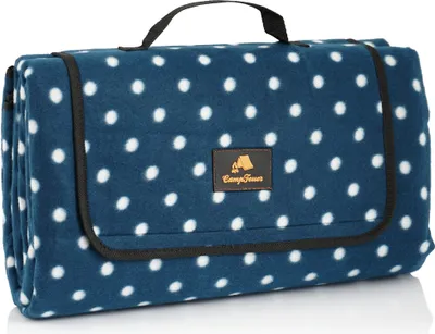 Produktbild von CampFeuer Picknickdecke 200x200 cm | blau | Muster: Punkte