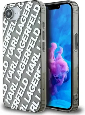 Produktbild von Karl Lagerfeld IML Wiederholungslogo Apple iPhone 16e Silber