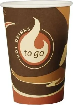 Produktbild von 50 kelímků na pití, lepenka "To Go" 0,3 l Ø 8 cm - 11,6 cm