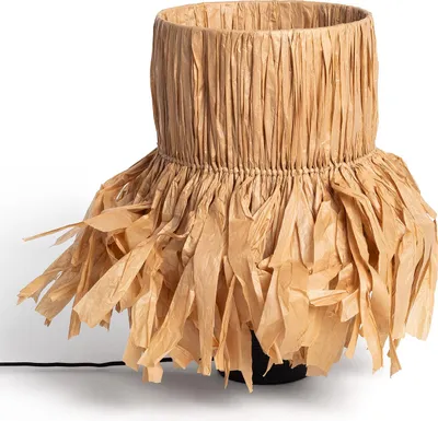 Produktbild von Tischlampe aus Keramik und Raffia Bajawa Schwarz
