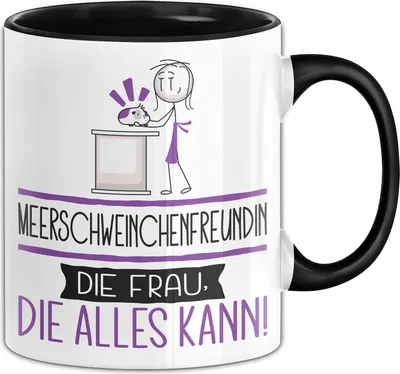 Produktbild von Meerschweinchenfreundin Geschenk Tasse Becher Die Frau Die Allen Kann Geschenkidee für eine Meerschweinchenfreundin Lustig (Schwarz)
