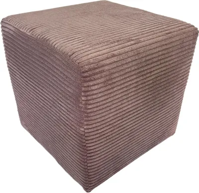 Produktbild von Cord-Hocker POSO 40x40 cm gepolstert quadratisch – weicher Sitzhocker oder Fußhocker für Wohnzimmer/Schlafzimmer – Rosa
