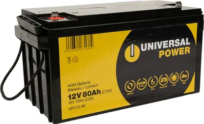 Produktbild von Universal Power UPC12-80 12V 80Ah (C100) AGM Solarbatterie Wohnmobilbatterie
