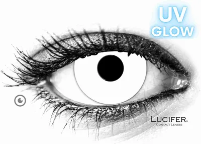 Obrázok produktu pre Lucifer® Glow White farebné nedioptrické kontaktné šošovky