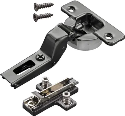 Produktbild von 2 x Salice Topfband Serie 700 Titanium anthrazit mit Dämpfungssystem im Topf 110° T48 Innenanschlag inkl. Kreuz-Montageplatte Höhe 6 mm mit Exzenterverstellung Topfscharnier von SOTECH