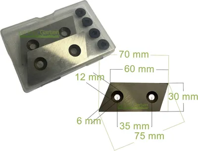 Obrázek produktu pro 2X 7,5 CM Skartovací nůž na dřevo 7 X 3 CM, řezná hrana 6 CM, otvory 0,6 CM