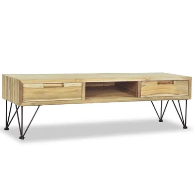 Image de vidaXL Meuble TV 120 x 35 x 35 cm Teck massif