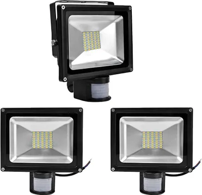 Produktbild von Greenmigo 3x 30W SMD Fluter mit Bewegungsmelder LED Strahler Warmweiß Licht IP65 Wasserdicht LED Lampe Wandleuchter Flulicht Flutbeleuchtung LED Gartenlampe Außenstahler