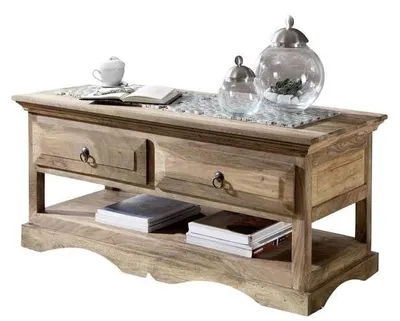 Produktbild von MASSIVMOEBEL24.DE Couchtisch Sheesham 110x50x50 grau geölt LEEDS #44