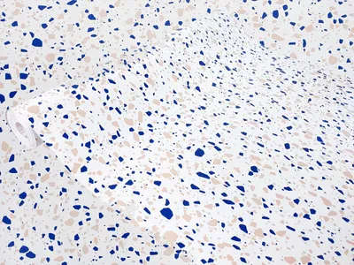 Produktbild von Klebefolie Möbel 67x25 cm - Terrazzo Blau - Selbstklebende Möbelfolie im Deko-Stil - Klebefolie für Möbel ideal für Küche, Bad und DIY Projekte
