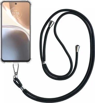 Obrázek produktu pro Pouzdro na telefon vhodné pro Motorola Moto G32 Transparent ShockProof s odnímatelnou univerzální šňůrkou na zavěšení telefonu - Kryt Pouzdro Silikonové ShockProof se šňůrkou - Smartphonics
