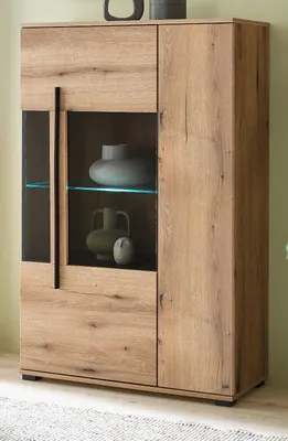 Produktbild von Highboard "Design-D" in Evoke Eiche Vitrine 90 x 140 cm