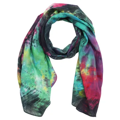 Produktbild von Schal - Bamboo - bunt tie dye - 40x140 cm - Halstuch