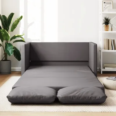 Produktbild von Cloris Designermöbel Bodensofa mit Schlaffunktion Grau 112x174x55 cm Kunstleder 2024 Neu