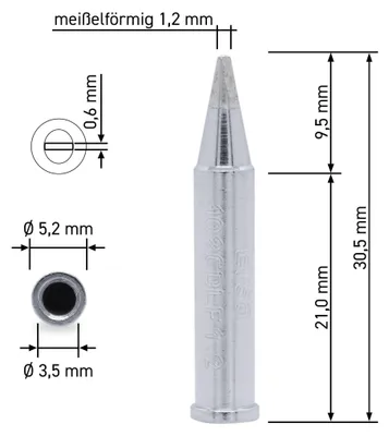 Obrázek produktu pro Pájecí hrot ERSA, 0102CDLF12/SB, dlátový, 1,2 mm