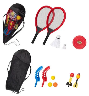 Produktbild von Spiele Set 12tlg Outdoor Spielset Kinder Badminton Frisbee im Rucksack