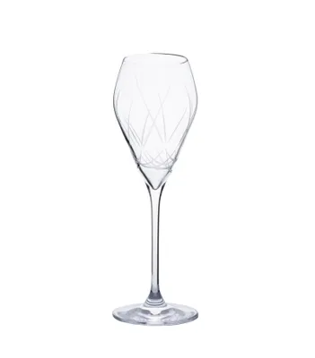 Obrázok produktu pre B.BOHEMIAN poháre na prosecco a sekt KRIS KROS, sada 4 pohárov s objemom 230 ml, exkluzívne krištáľové sklo, ručná dekorácia