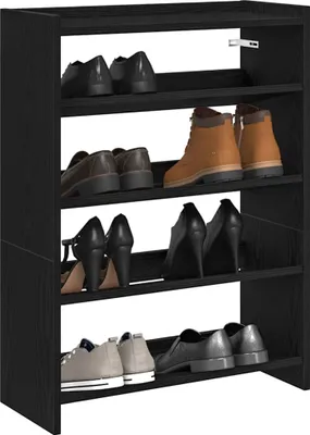 Produktbild von Möbel Schuhregal Schwarz 60x25x81 cm Holzwerkstoff - Schuhregale &29713