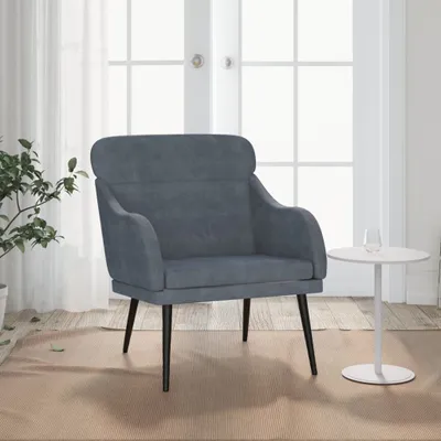 Obrázek produktu pro The Living Store křeslo tmavě šedé 63x76x80 cm sametové