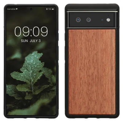 Obrázek produktu pro Pouzdro na mobil kwmobile pro Google Pixel 6 – dřevěné pouzdro s TPU rámečkem – odolné pevné pouzdro – ochranné pouzdro v přírodní barvě