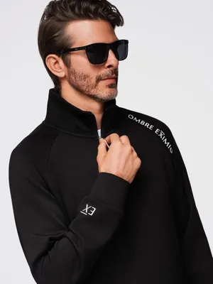 Produktbild von Ombre Clothing Herren-Kapuzenpulli ohne Kapuze Parnuck schwarz S
