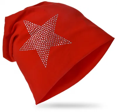 Produktbild von Kinder Beanie StrassStern Rot XL