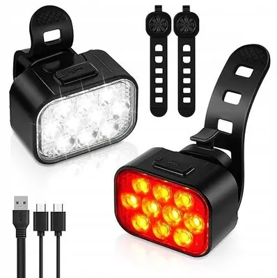 Obrázek produktu pro Dobíjecí LED sada světel na kolo přední i zadní