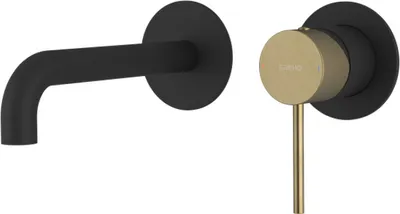 Immagine prodotto di Miscelatore per lavabo a 2 fori ULTRASAN, bocca 20 cm, nero opaco/oro opaco