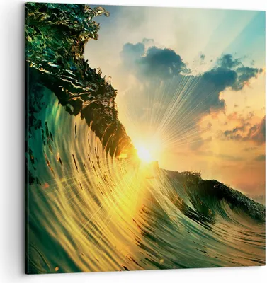 Produktbild von Bild auf Leinwand - Leinwandbild - Meer Welle Wasser - 50x50cm - Wand Bild - Wanddeko - Wandbilder - Leinwanddruck - Bilder - Kunstdruck - Wanddekoration - Leinwand bilder - Wandkunst - AC50x50-3943
