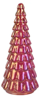 Produktbild von Clayre & Eef Weihnachtsdekorationsfigur Weihnachtsbaum Ø 11x26 cm Rosa Glas