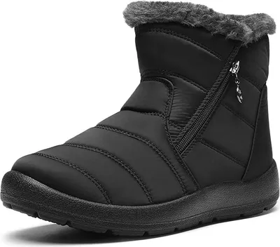Image de Bottes d'hiver pour femmes Imperméables Doublées Bottes de neige Noir Taille 38 Chaudes