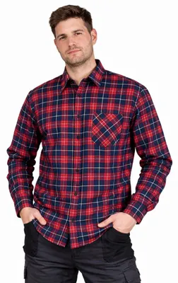 Produktbild von Arbeitshemd Flanellhemd rot/blau Gr. XXXL