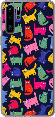 Produktbild von MuchoWow® Handyhülle Schutzhülle Hülle für Telefoonhoesje Huawei P30 Pro Muster - Katze - Regenbogen - Rosa - Mädchen - Kinder - Kind Silikon Softcase Handy Hülle - Schutzdeckel