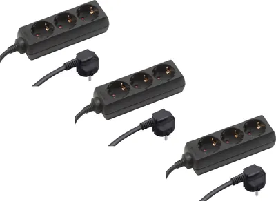 Produktbild von Meister Steckdosenleiste 3-fach 3 Stück 3 m Kabel schwarz Kunststoffleitung IP20