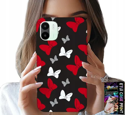 Zdjęcie produktu dla Etui Do Xiaomi Redmi A2 - Kokardki Czerwono Białe Myszka, Wzory