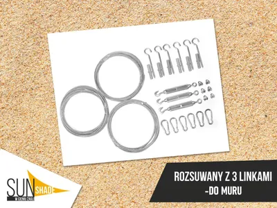 Zdjęcie produktu dla Żagle rozsuwane na 3 linkach zestaw do MURU