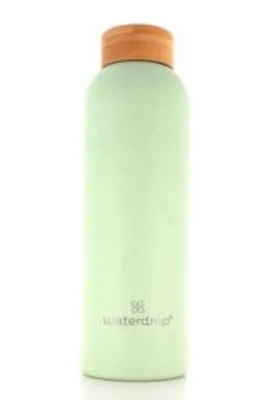 Imagen del producto de Botella de agua Waterdrop, acero inoxidable, color verde oliva mate (600 ml)