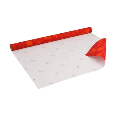 Immagine prodotto di Carta da regalo con fiori, arancione, rosso, 0,70 x 10 m - Carta da regalo per compleanni