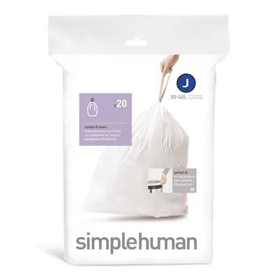 Image de Simplehuman - Sac poubelle Code J 38-40 litres paquet de 20 pièces