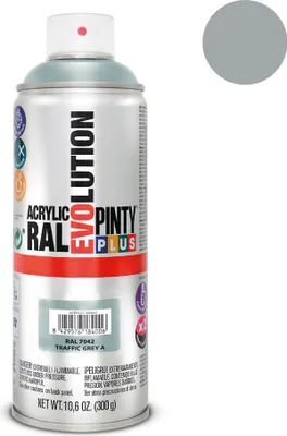 Image de Peinture Aérosol Pintyplus Gris Ral 7042 Séchage Rapide, Haute Adhérence Et Durabilité - Pinty Plus